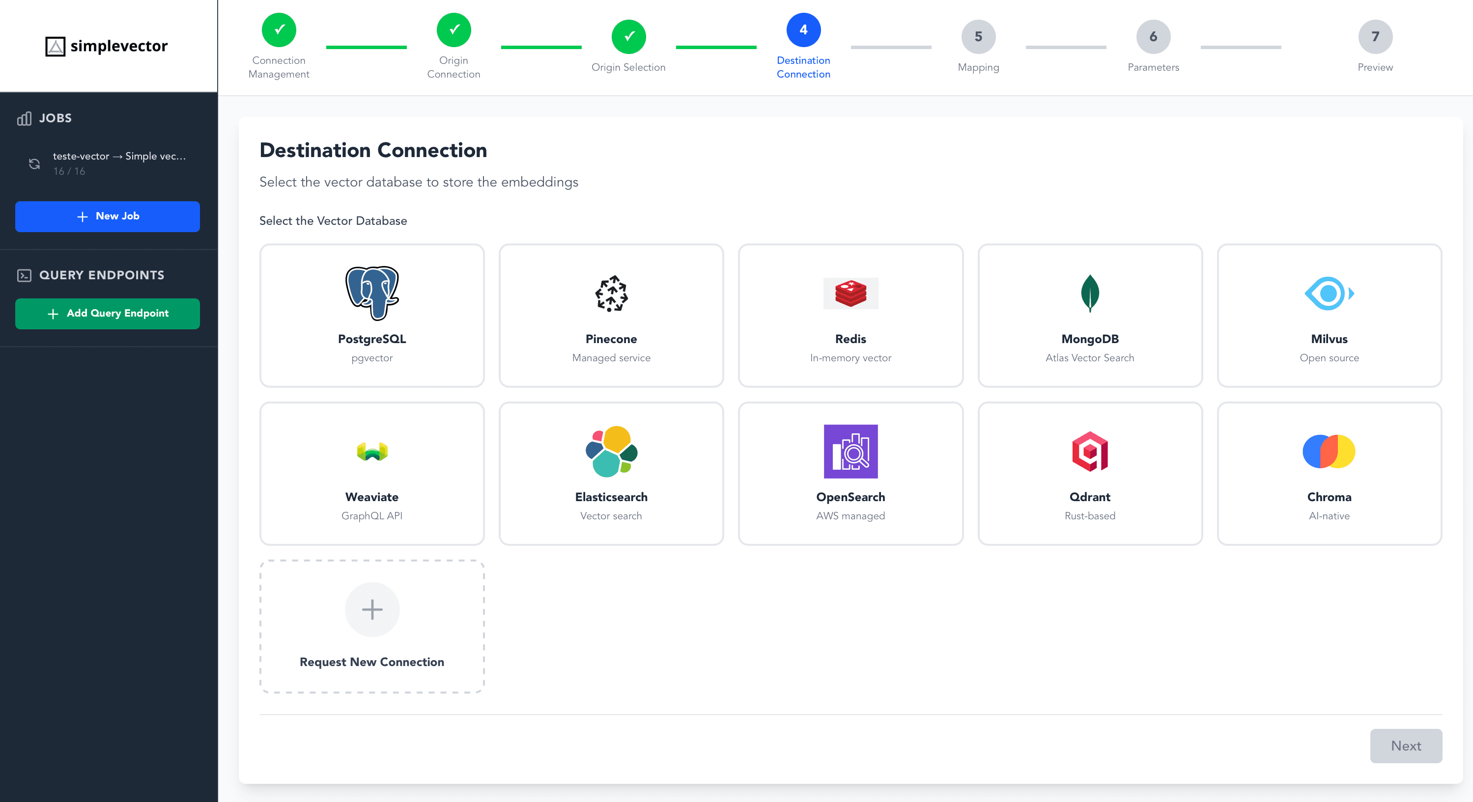 Escolha seu Vector Store