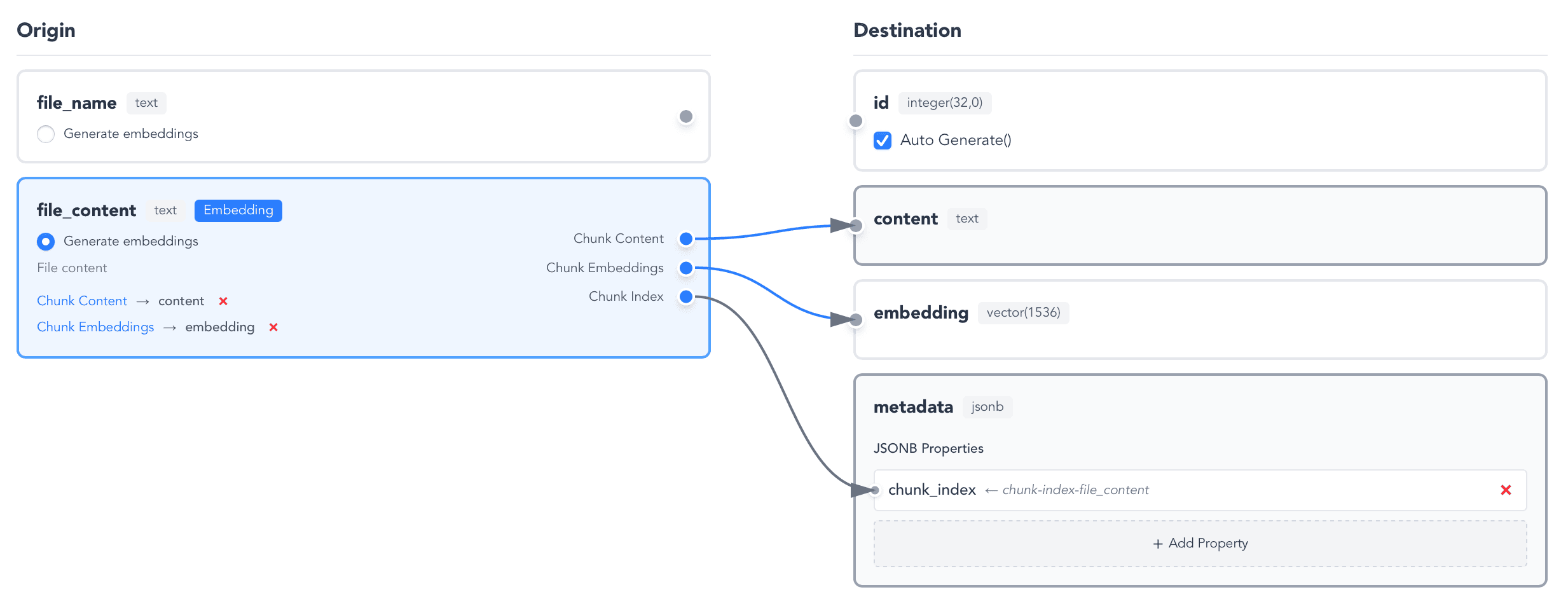 Configure o Mapeamento